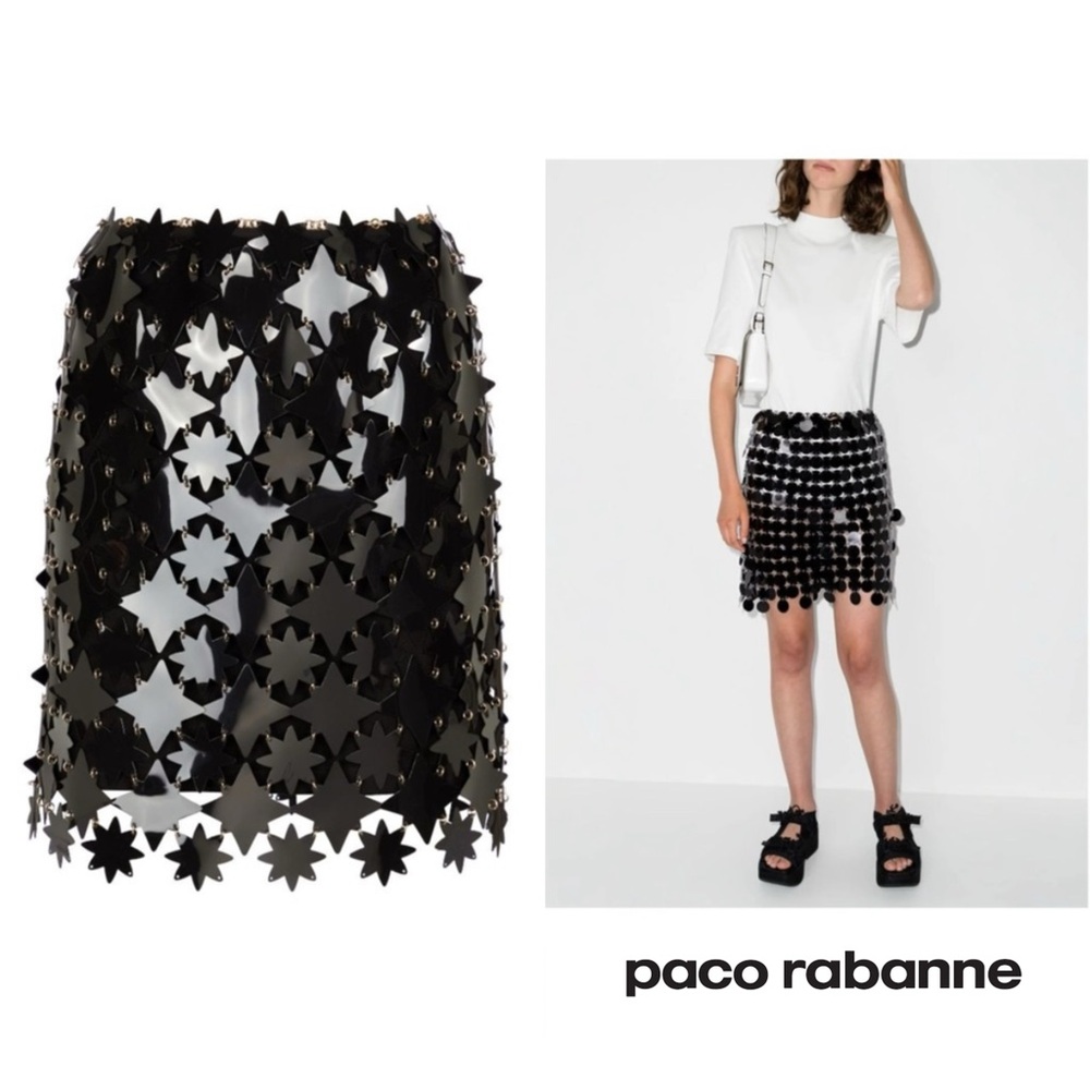 Paco Rabanne Black Star Mini Skirt
